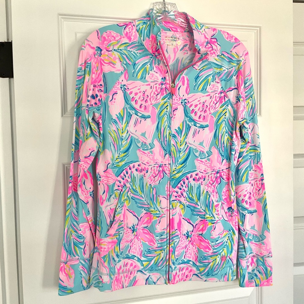Lilly Pulitzer Long Sleeve Zip front Luxletic Jacket, Size Medium